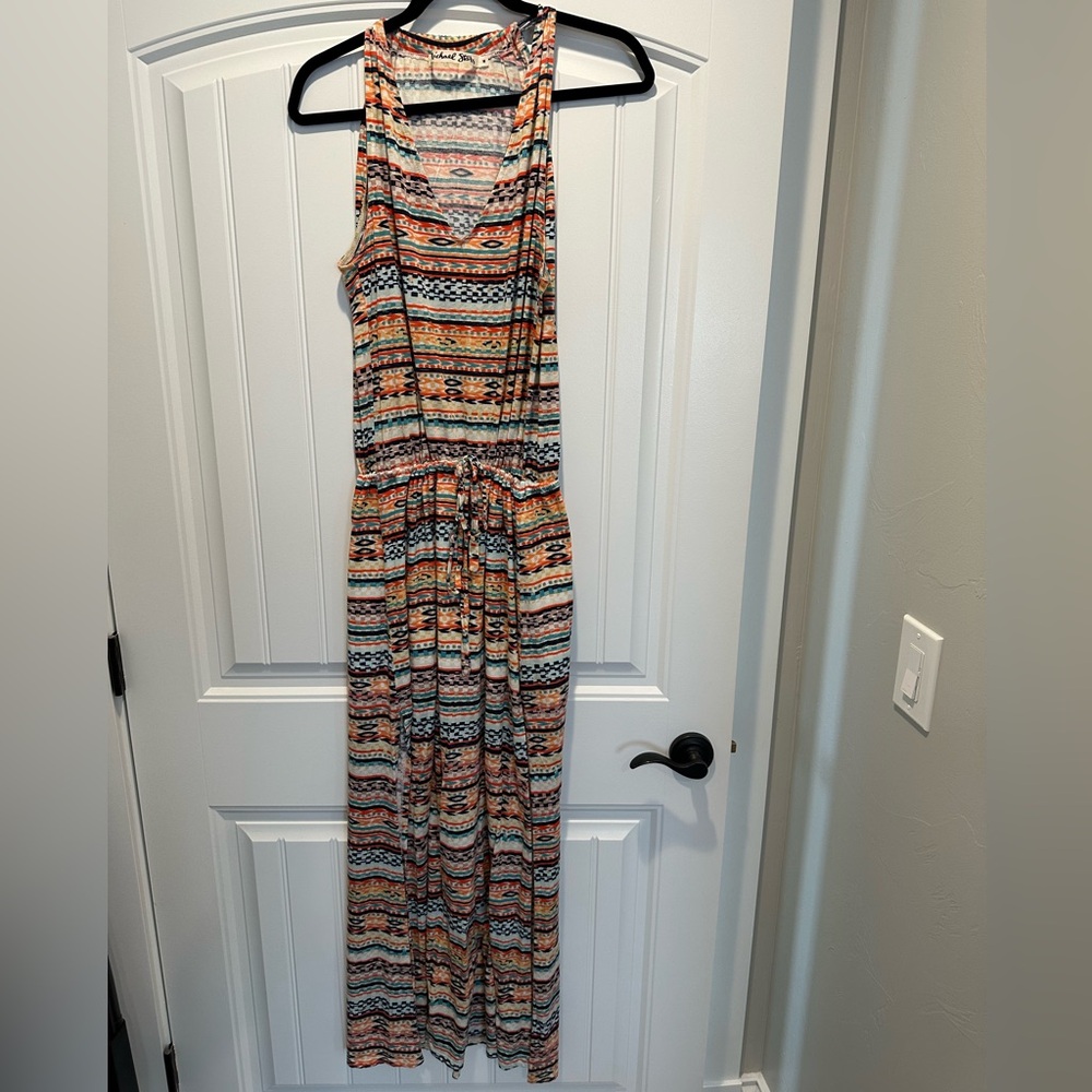 Michael Stars Maxi Dress Medium Modal Blend Southwestern Side Slit Boho